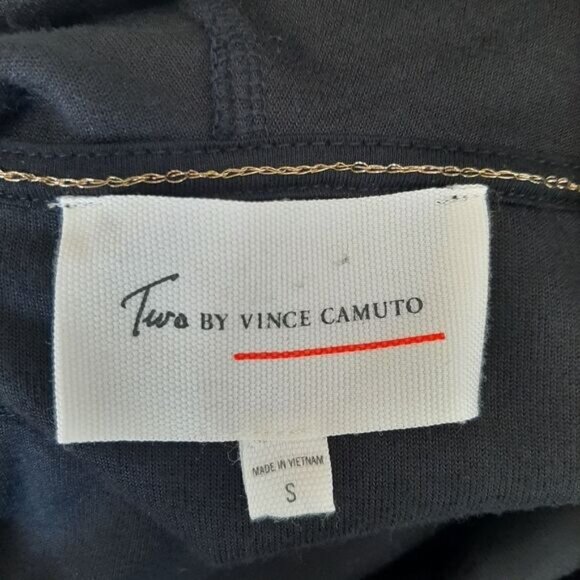 TWO by Vince Camuto Soft Velvet Pullover High Neck Sweatshirt Black Sz S - Picture 10 of 11